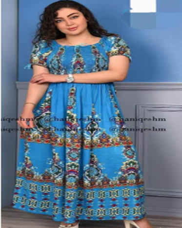 Fit and flare Blue maxi dress in print off shoulder blue