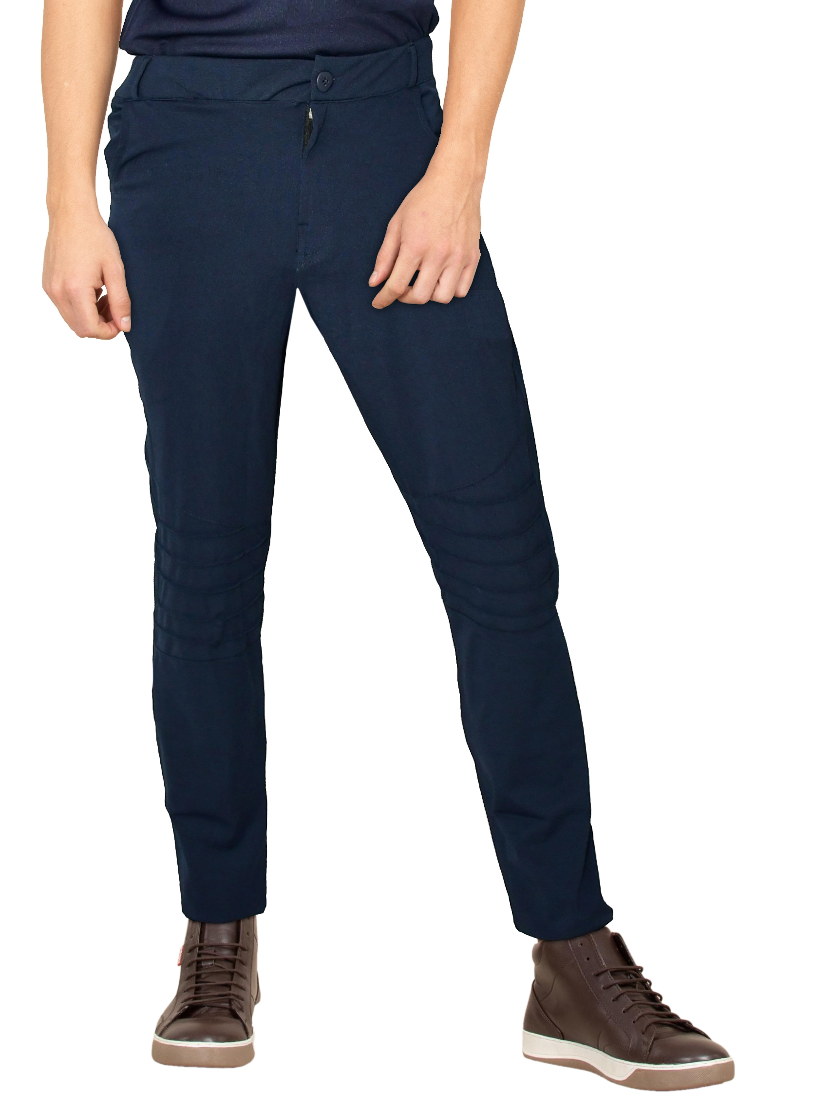 Just Trousers Navy Blue Premium Four-Way Lycra Trousers Navy Blue