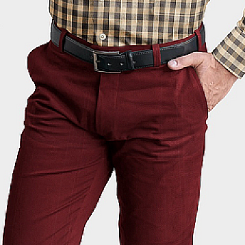 Just Trousers Wine Four way Lycra Chinos