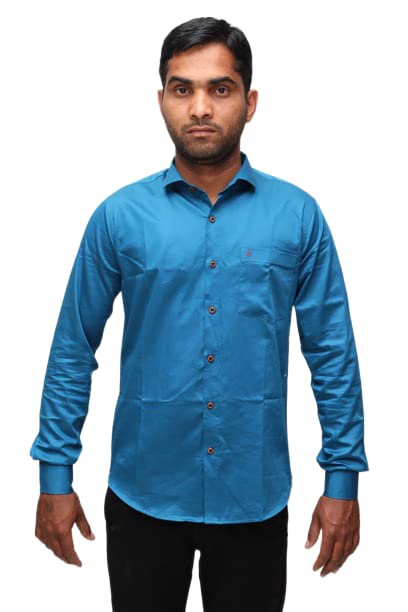 Pure Cotton S Greenolid Shirt for Men