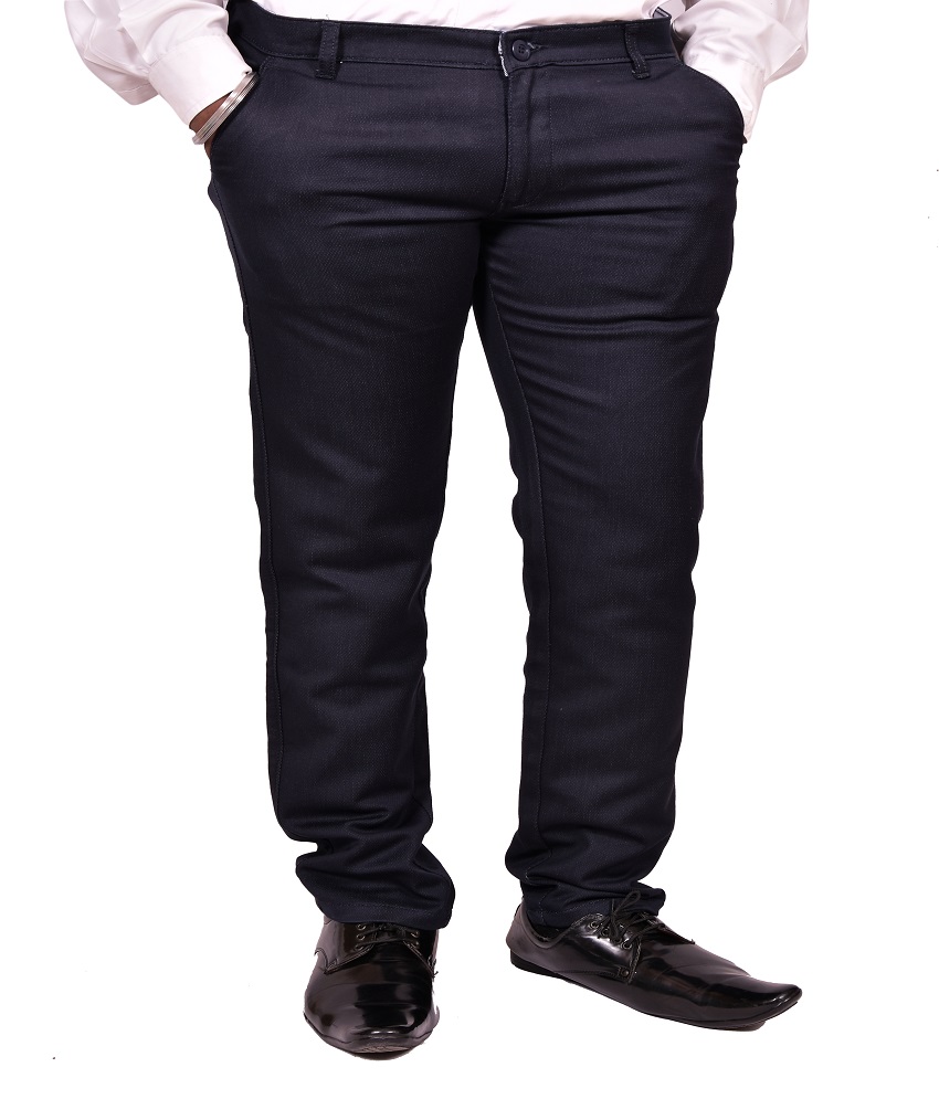 Just Trousers Blue Slim -Fit Flat Chinos