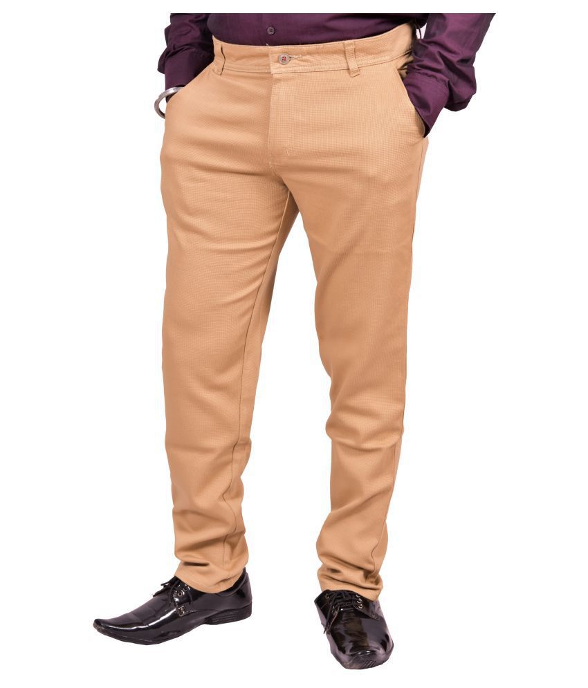 Just Trousers Golden Gold Slim -Fit Flat Chinos