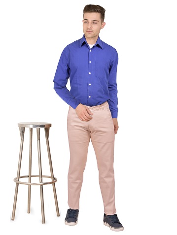 Just Trousers Cream Slim-Fit Flat Trousers
