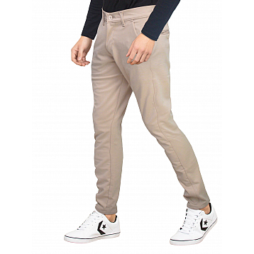 Just Trousers Beige Slim -Fit Flat Trousers