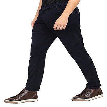 Premium Four-Way Lycra Trousers in Stylish Navy Blue | JustTrousers